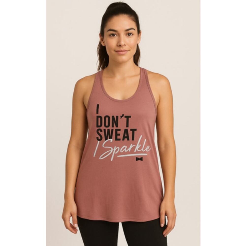 LadyBoss Swag Racerback Tank I Don’t Sweat I Sparkle XL